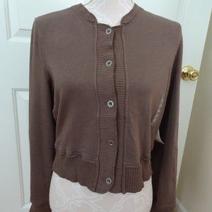 Old Navy JUNIOR SIZE LARGE-Front Button Cardigan-NWT-Long Sleeves-Cotton-Stretch